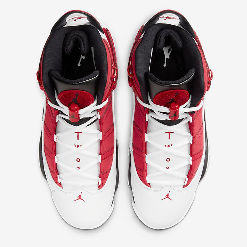 6ringsaj乔6男士网面透气休闲运动高帮篮球鞋实战战靴cd5077105白红款