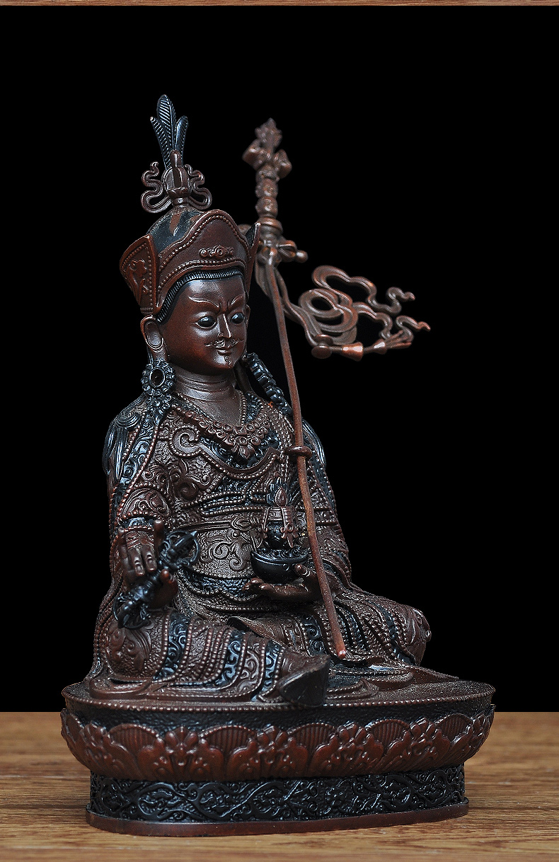 全铜莲花生大士佛像摆件居家供奉佛堂藏传佛教密宗供奉莲师像神像 莲