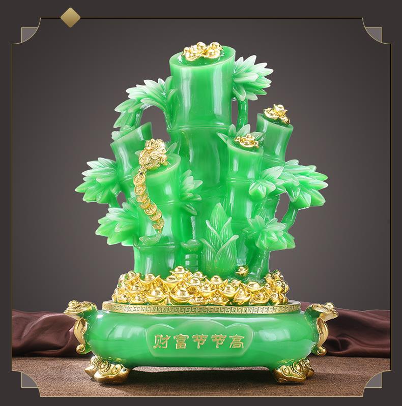 财富节节高富贵竹子摆件风水工艺品客厅电视柜酒柜上的装饰品小号