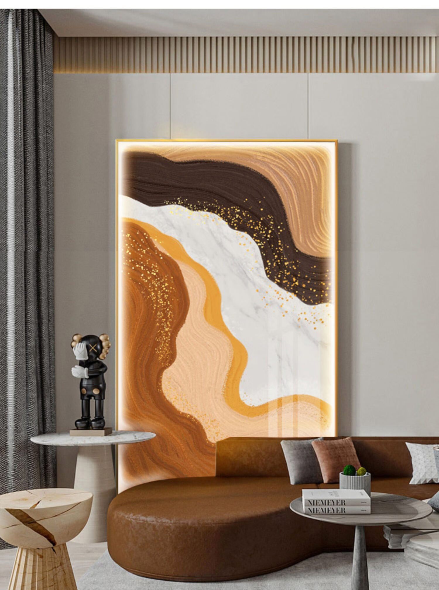 纪颐客厅落地壁画抽象led发光氛围灯入户玄关装饰画过道进门镶钻挂画x