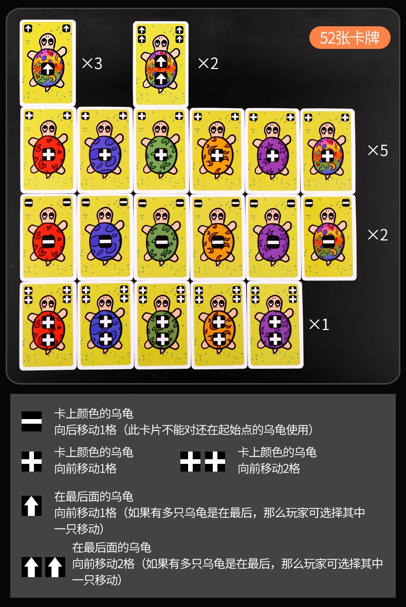 桌游跑跑龟儿童亲子玩具小乌龟木质模型中文版休闲桌面游戏牌跑跑龟