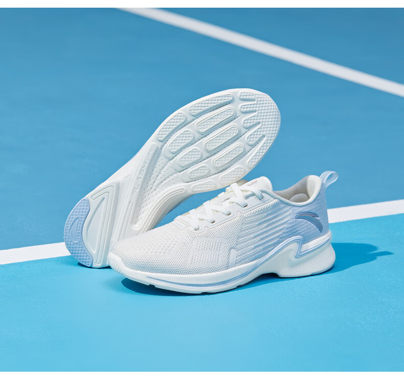 安踏氢跑鞋二代女鞋2021春季新款厚网减震跑步鞋运动鞋女 黑