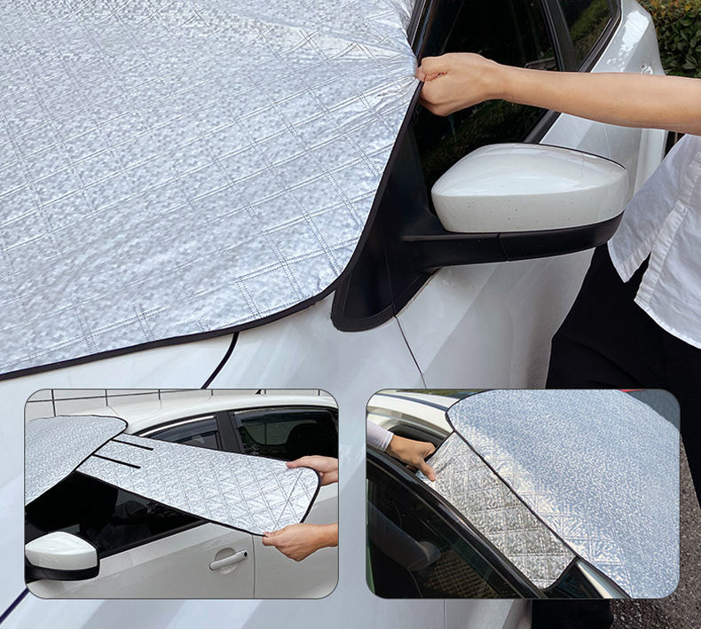定制汽车前挡风玻璃防雪防霜罩冬天挡霜盖布防冻遮雪挡雪前风挡遮阳帘