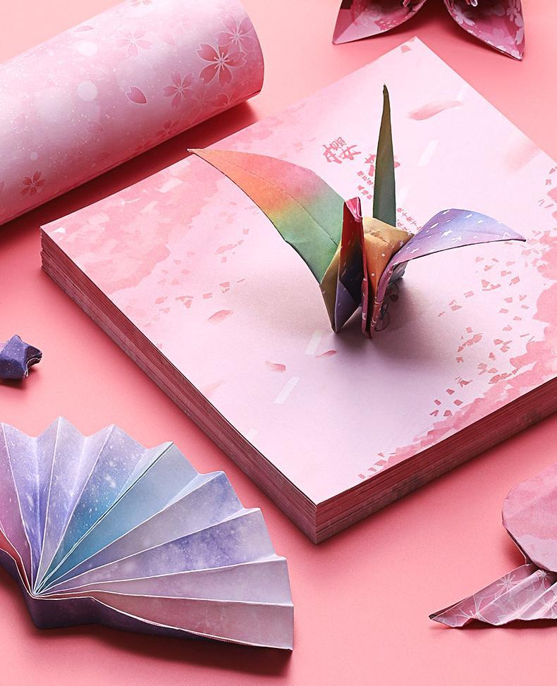 樱花折纸套装正方形彩纸儿童幼儿园学生手工制作材料彩色少女星空