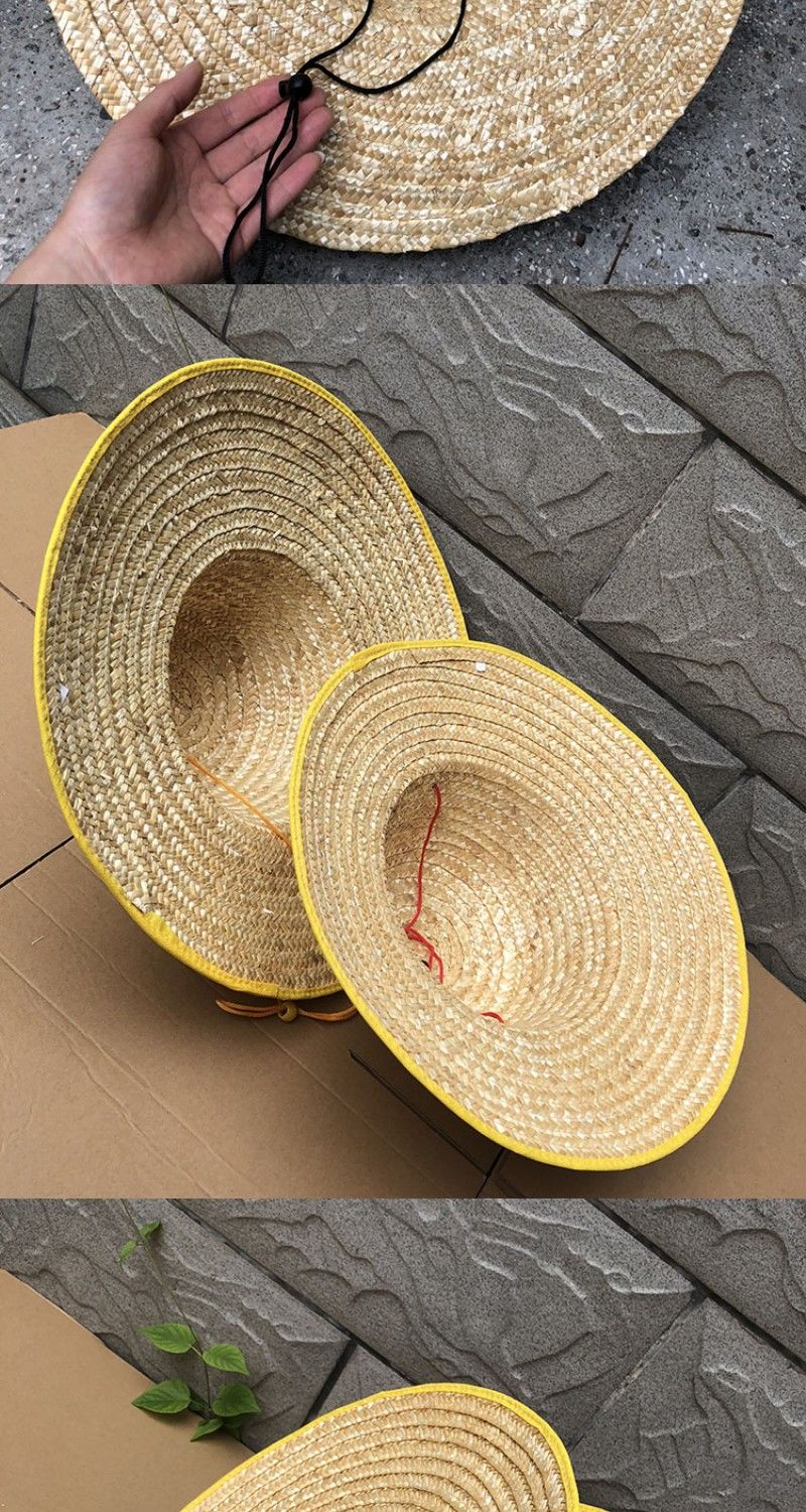 草帽农民手工草帽麦秆草编农民大草帽遮阳劳保帽通用通