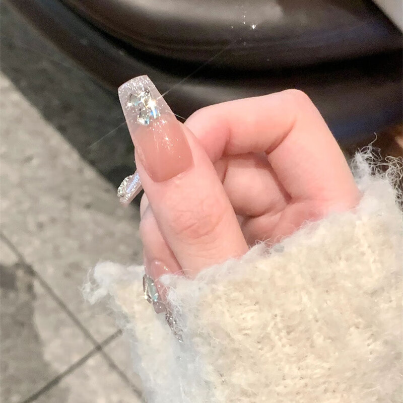 迪卡露（Dikalu）Ins 小红书穿戴甲甲片批发长款碎钻蝴蝶美甲贴成品指甲贴片果冻胶 CDJ-307-精灵蝴蝶 1ml