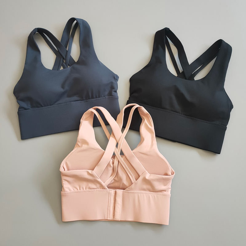 宽肩带运动内衣女夏季防震跑步聚拢瑜伽训练后背扣背心美背文胸 wx