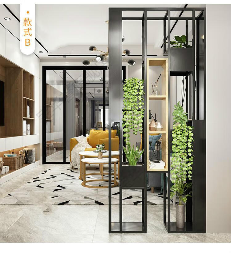 入户玄关柜装饰花架金属隔断墙置物架屏风创意镂空落地展示架阅音专拍