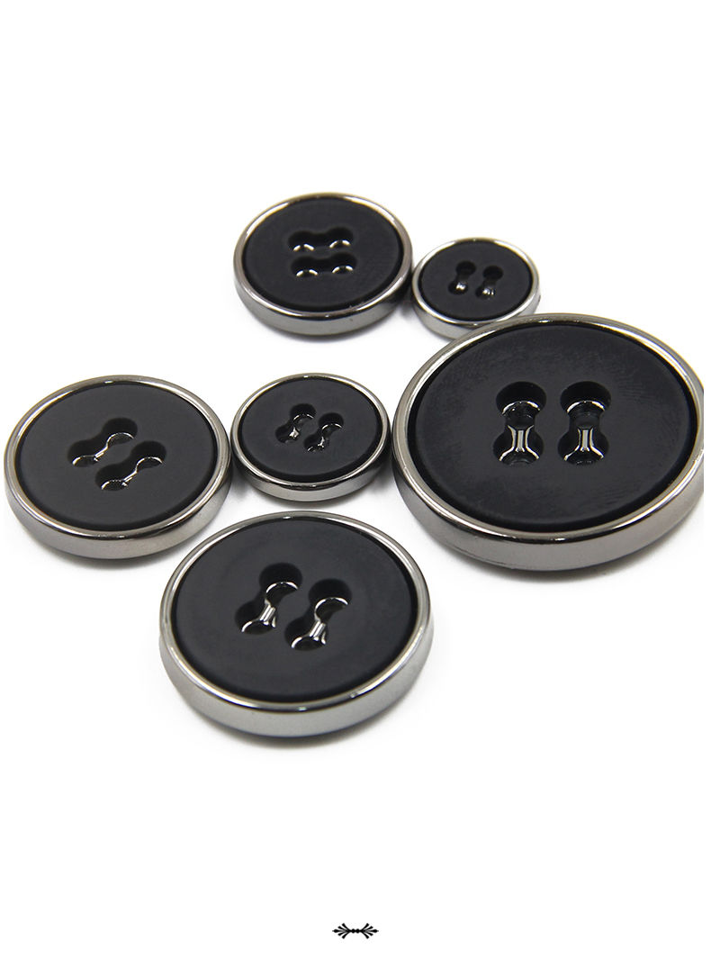 精选高档四眼扣子黑色钮扣男女士西装纽扣圆形西服扣风衣呢大衣扣乐迪