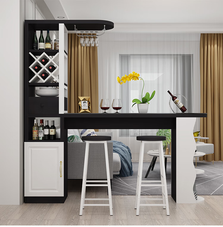 阳台吧台桌 日式餐桌 小吃店餐桌椅 吧台桌家用靠墙隔断玄关酒柜简约