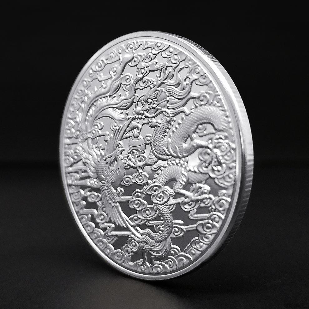 龙凤呈祥金银币婚礼创意礼品纪念币生肖龙凤回礼伴手礼爱情币枳记家