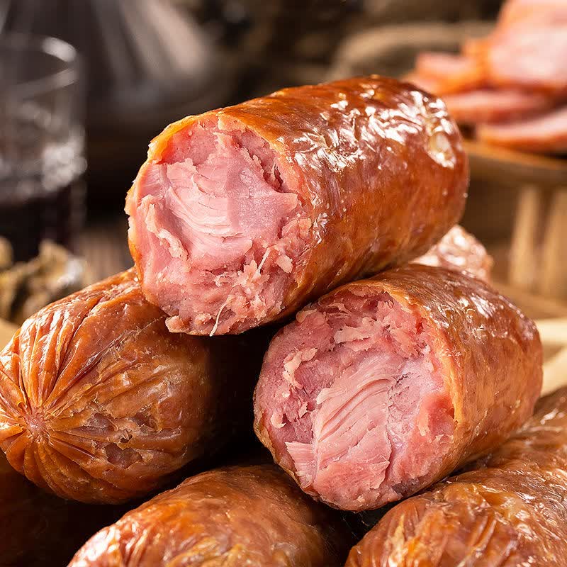 青岛老火腿传统手撕老式火腿纯精肉大块肉香肠果木碳烤0防腐剂 老火腿