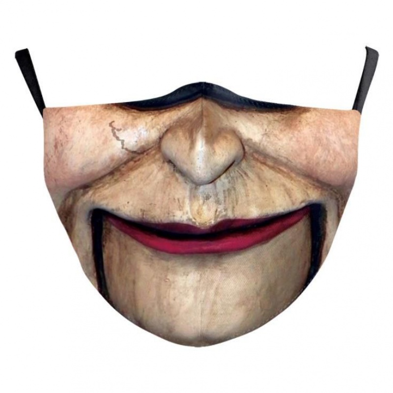 屿汐特色口罩嘴巴笑容仿真人脸图案口罩搞笑表情万圣节系列搞怪个性