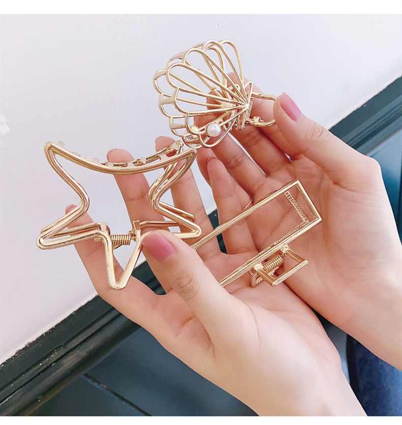 haoba金属抓夹鲨鱼大号洗澡发优雅气质ins女发卡韩时尚简约后脑勺海星