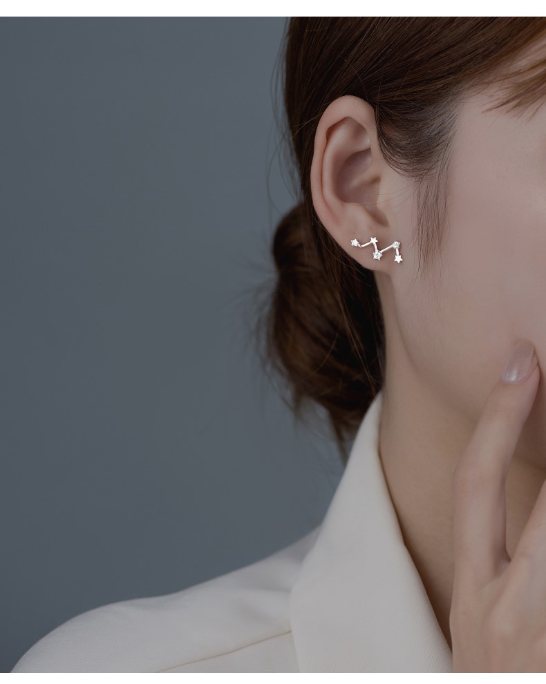 维之灿银星星耳钉女生气质百搭饰品小众耳环冷淡风设计感适合夏天戴的