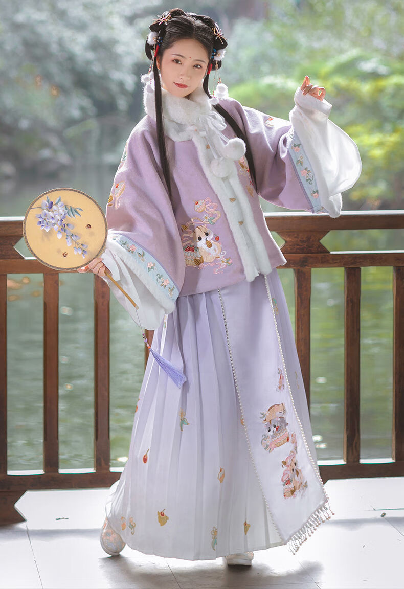 汉服女成人女学生汉服冬季汉服女成人冬装萤火虫原创汉服女明制方领