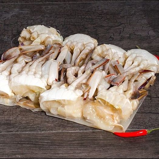 顺丰速运新鲜活梭子蟹切蟹出口级别冷冻蟹块切块海蟹飞蟹海鲜火锅料四