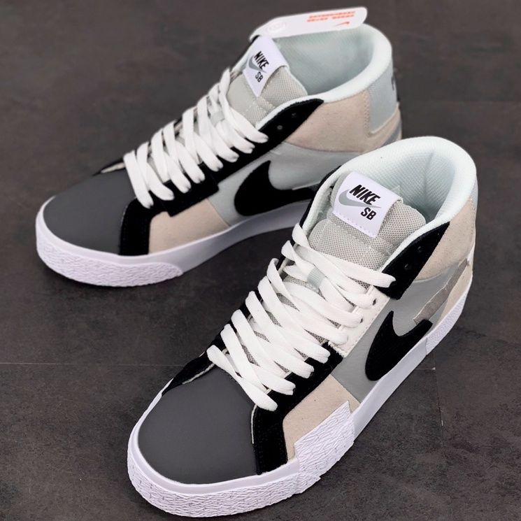 祈珏联名aj莆田纯原高版本sb blazer mid解构开拓者灯芯拼色断钩休闲