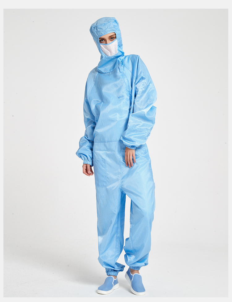 防静电车间百级无尘服网格斜拉链连体服净化无尘电子厂工作静电衣