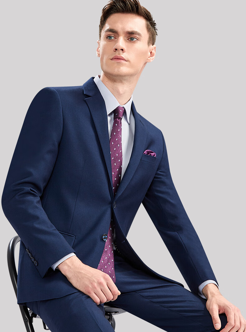 西克界(xikejie)轻奢品牌西服套装男士三件套英伦商务修身职业正装