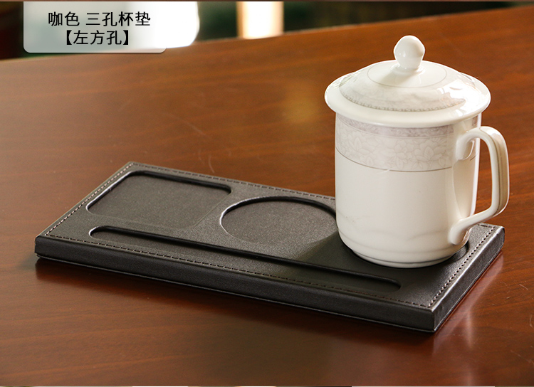会议室茶杯垫商务会议室皮质杯垫酒店客房水杯垫创意皮革杯托办公用品