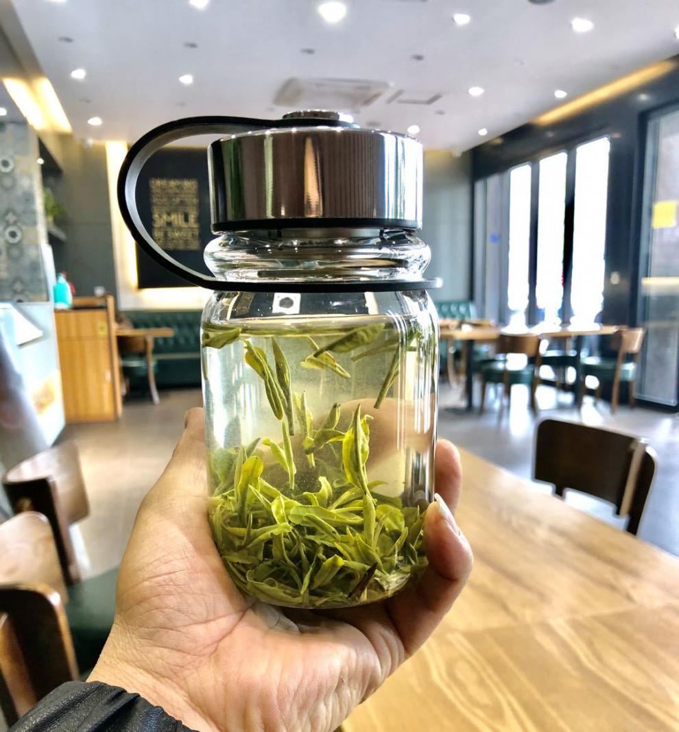 玻璃水杯男女学生透明过滤便携创意韩版女式车载家用办公泡茶水杯1000