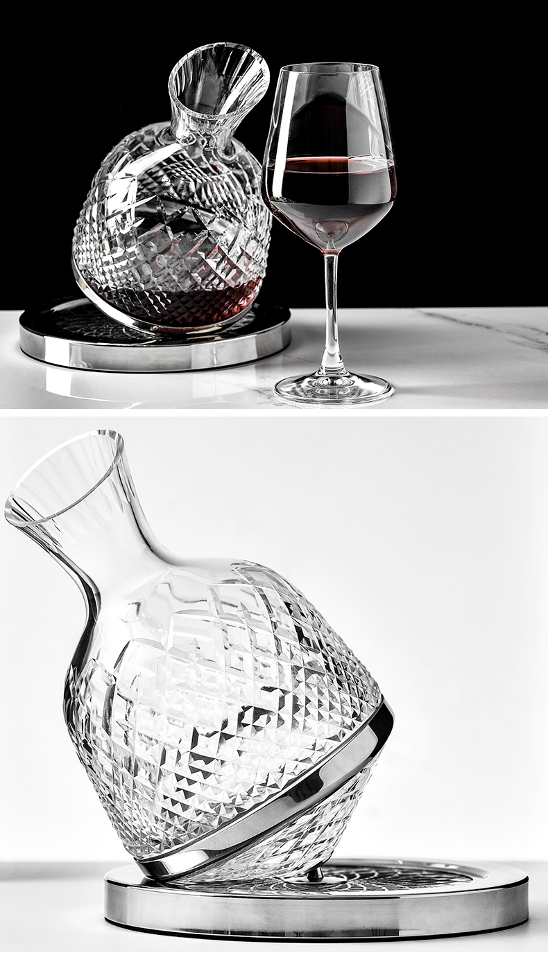 vinos旋转醒酒器水晶奔富葛兰许醒酒器