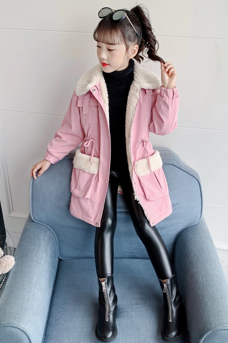 女童风衣外套2020新款冬季韩版童装儿童洋气秋冬装女大童加厚中长款潮