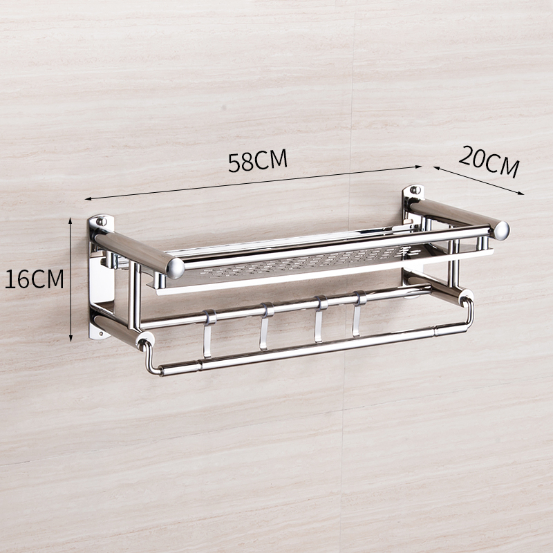 浴室毛巾架不锈钢卫生间置物架单层洗手间厕所浴巾架免打孔壁挂 a3