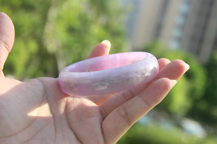 な【京选60精品老品牌款 原生态紫锂辉手镯 粉紫水晶镯子薰衣草丁香