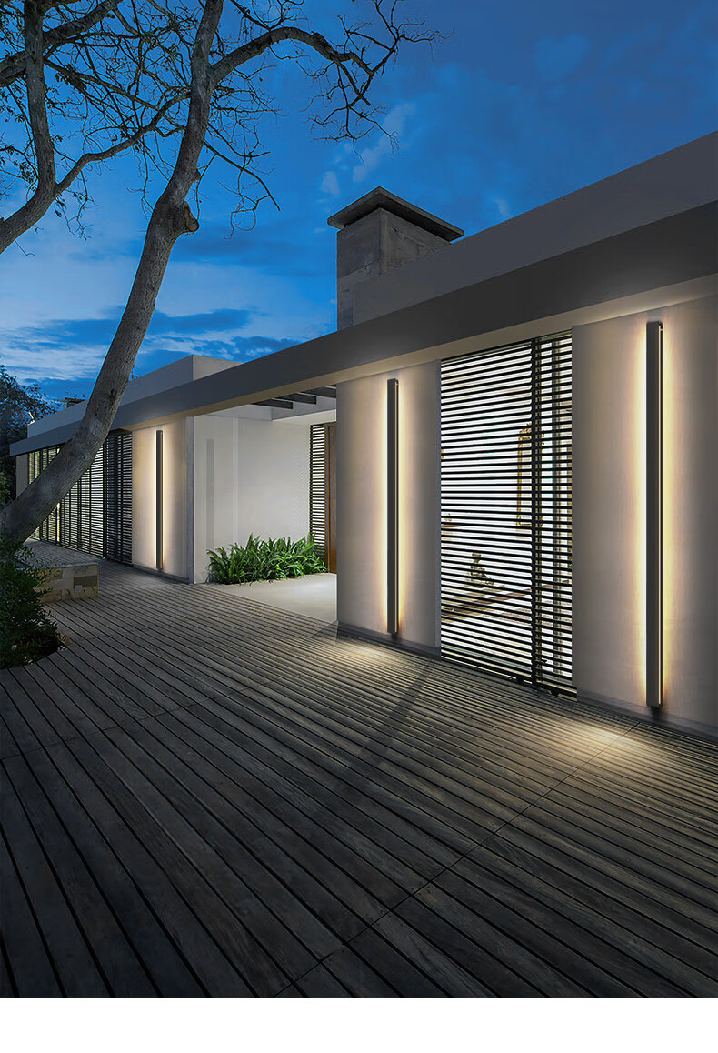 洗墙灯 户外防水 户外壁灯防水线条灯别墅围墙庭院灯室外阳台太阳能