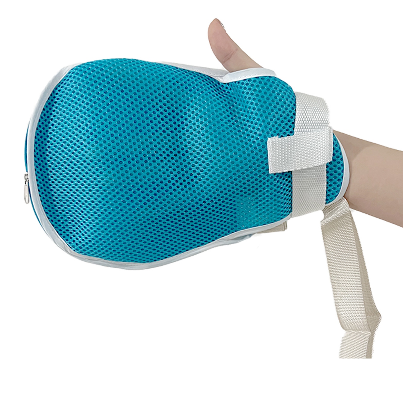 老人约束带约束手套约束带约束手套拉链单只蓝色普通款均码