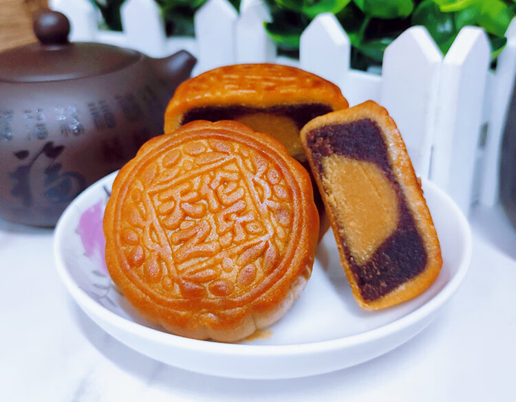 阿可香推 天伦之乐广式月饼9枚红豆沙紫薯火腿中秋天伦小月饼散装混糖