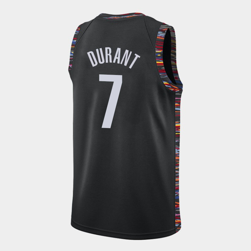 定制篮网新款7号杜兰特球衣 凯文kd死神镰刀城市版乱线条篮球队服 新