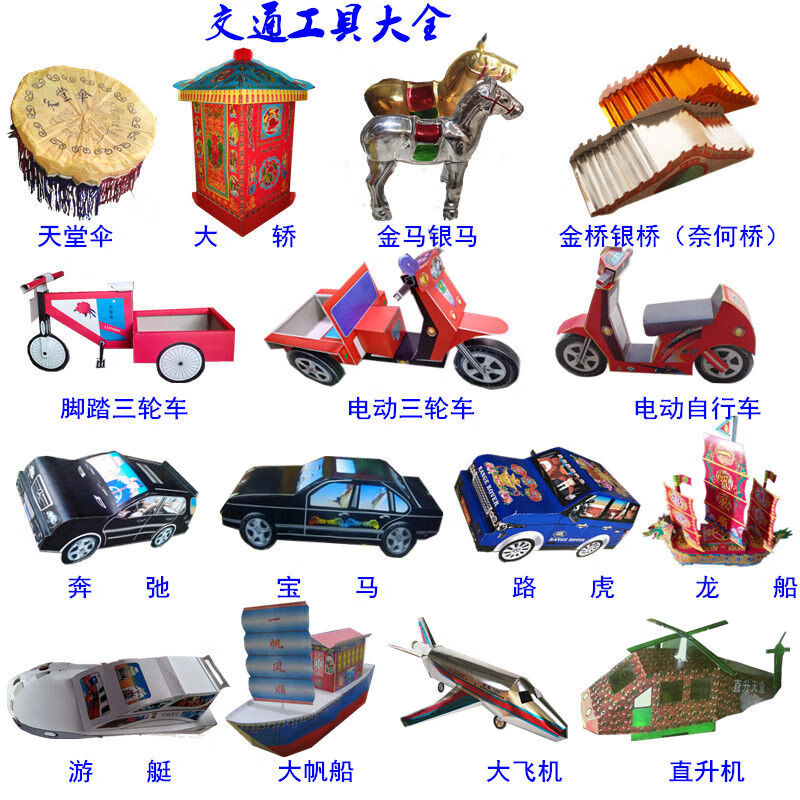 花圈死人周年白事丧事殡葬丧葬清明祭祀用品大全纸活纸扎全套纸货金龙