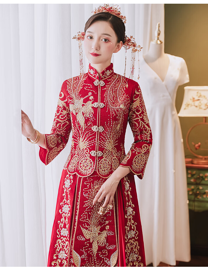 高檔輕奢秀禾服2020婚紗中式婚服結婚禮服顯瘦秀和服小個子秀禾女 05