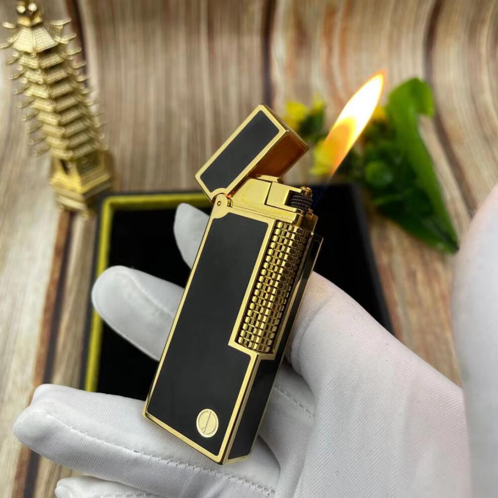 英国dunhill登喜路打火机铜贵金属朗声气体火石礼品男 雕刻金 火石