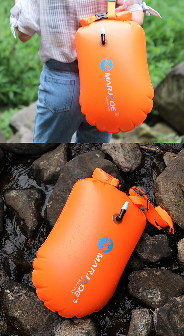 游泳浮板成人跟屁虫户外游泳装备漂流浮标放手机衣物储物式成人充气跟