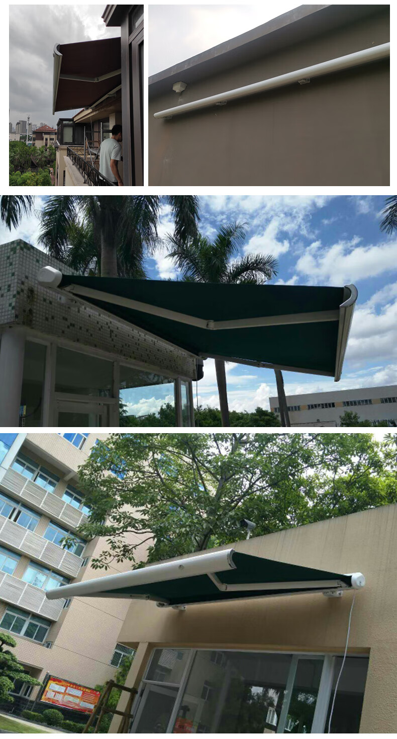 铝合金雨棚遮阳蓬家用防晒雨棚户外防雨伸缩遮阳棚庭院阳台电动伸缩式