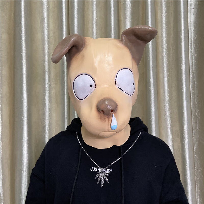 头套搞笑沙雕儿童成人面具动物头套全脸化妆舞绿鱼人面具整蛊搞笑表演