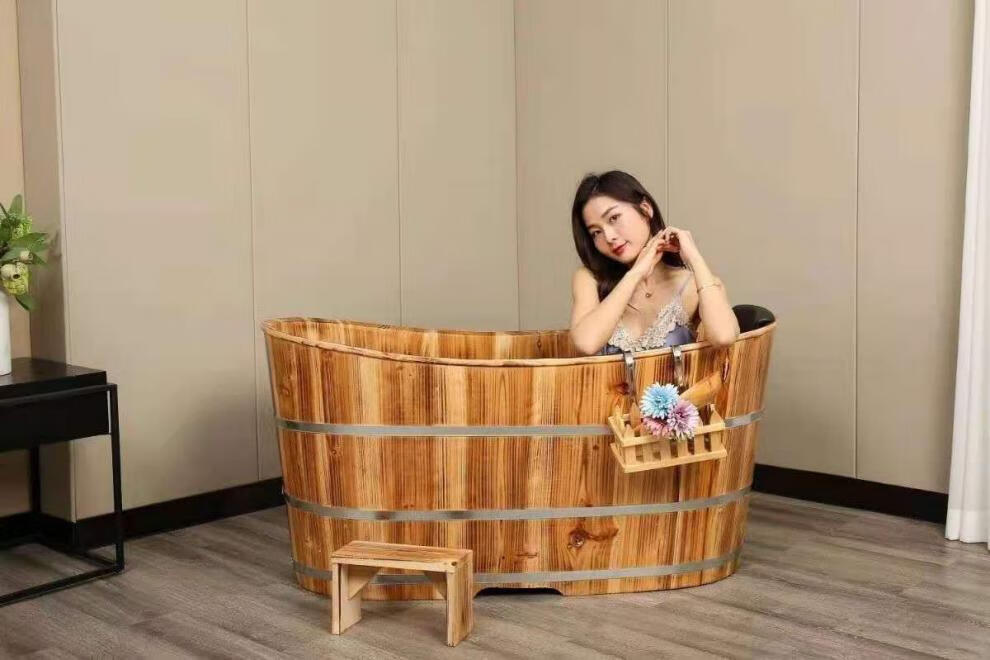 木桶浴缸大人家用洗澡盆全身沐浴桶成人瑶浴桶药浴大人木桶泡澡桶