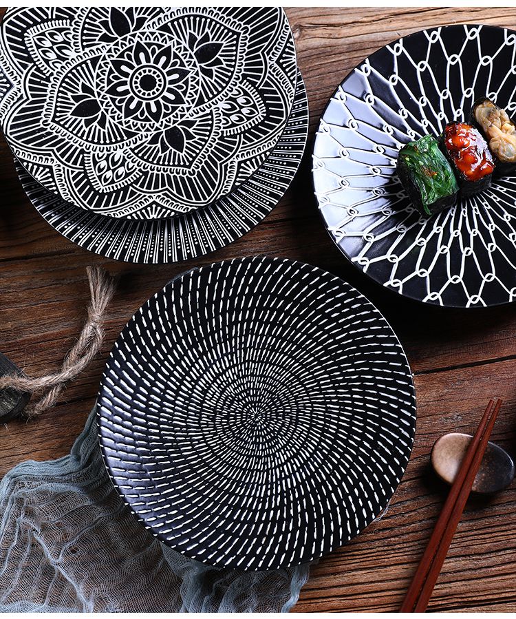 日式陶瓷盘子餐盘创意网红家用餐具西餐牛排盘简约北欧碟子ins风艺术