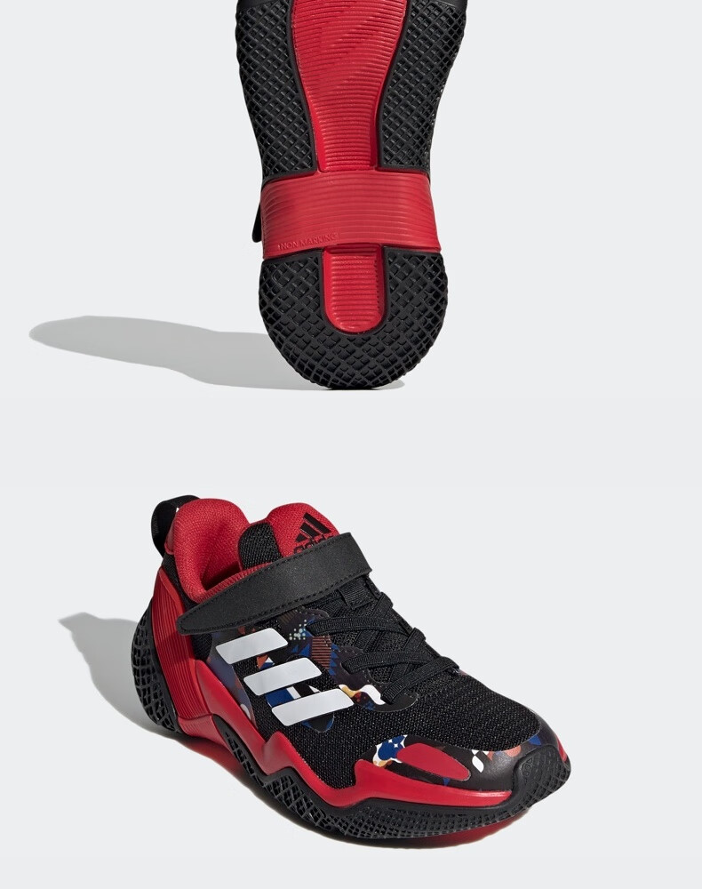 adidas阿迪达斯2021牛年限定春季新款印花男鞋儿童弹力系带女鞋魔术贴