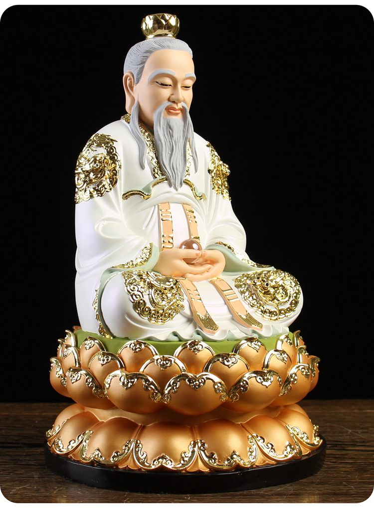 顺通礼坊神像道家祖师家用供奉太上老君白衣道德元始灵宝天尊树脂19