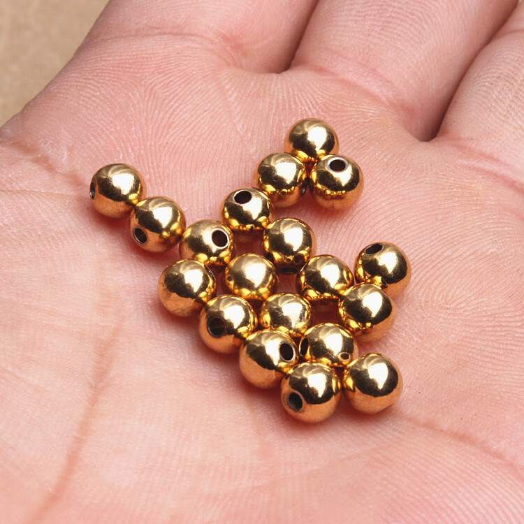 liyan保色14k包金光面圆珠 diy饰品配件星月菩提配饰散珠隔珠转运珠dd