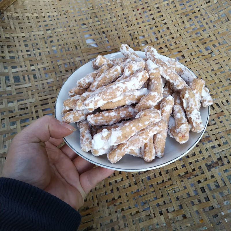 湖南手工特产糕点兰花根白糖根芝麻根雪枣传统小吃零食早点250克 白糖