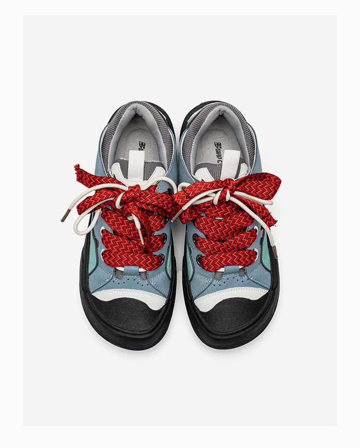 多嘴驴donkey 鞋子男2022年新款潮鞋百搭平底休闲板鞋大头男鞋 蓝灰