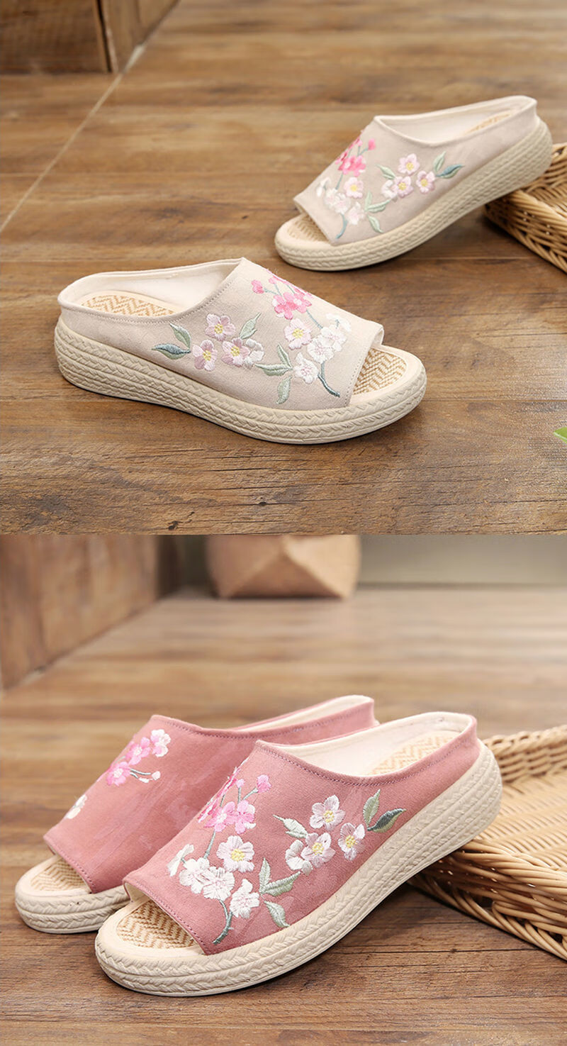 夏季日式木屐女低跟木拖鞋夏款民族风凉拖鞋小坡跟鱼嘴露趾低跟软底老