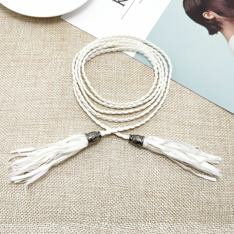 腰链女时尚编织腰绳女装饰小腰带女士连衣裙子百搭皮带简约打结腰链