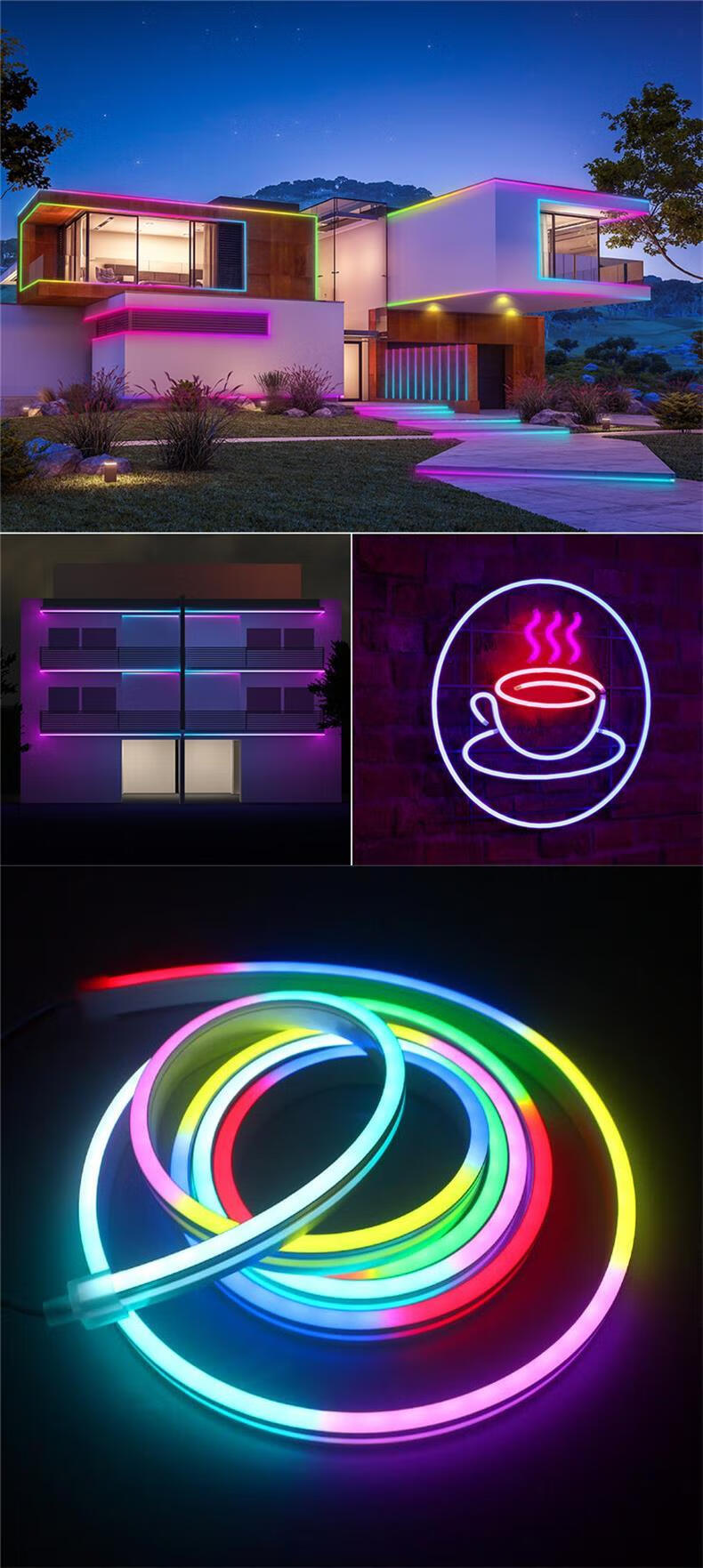 德国进口品质usb柔性流水灯led无光斑幻彩app声控灯条5v柔性线条霓虹